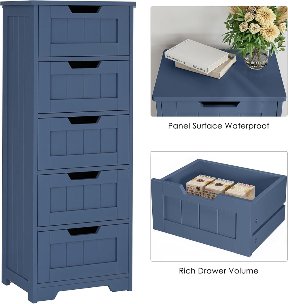 TTVIEW Bathroom Cabinet, Bathroom Storage Cabinet with 5 Drawers, Bathrooms O...