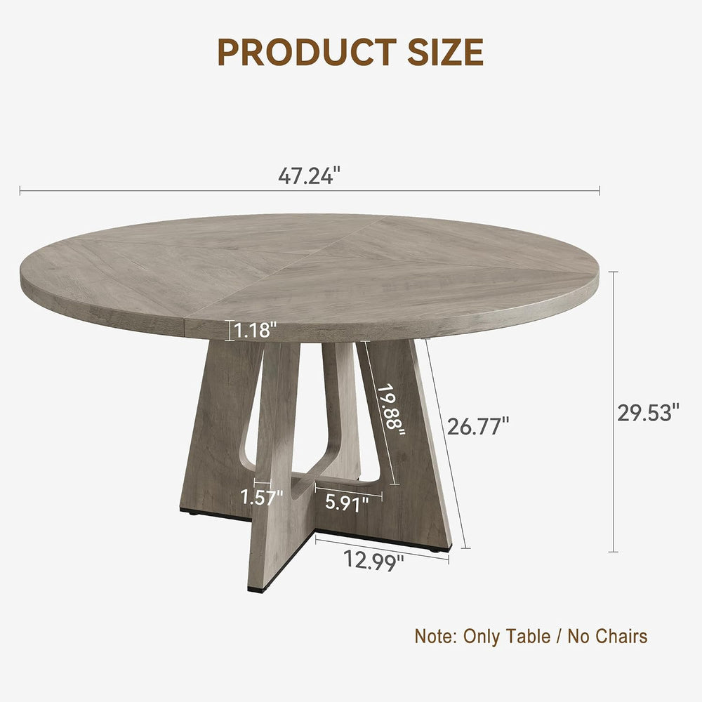 GAOMON 47 Inch Round Dining Table for 4-6 People, Circle Dinner Table with Wo...