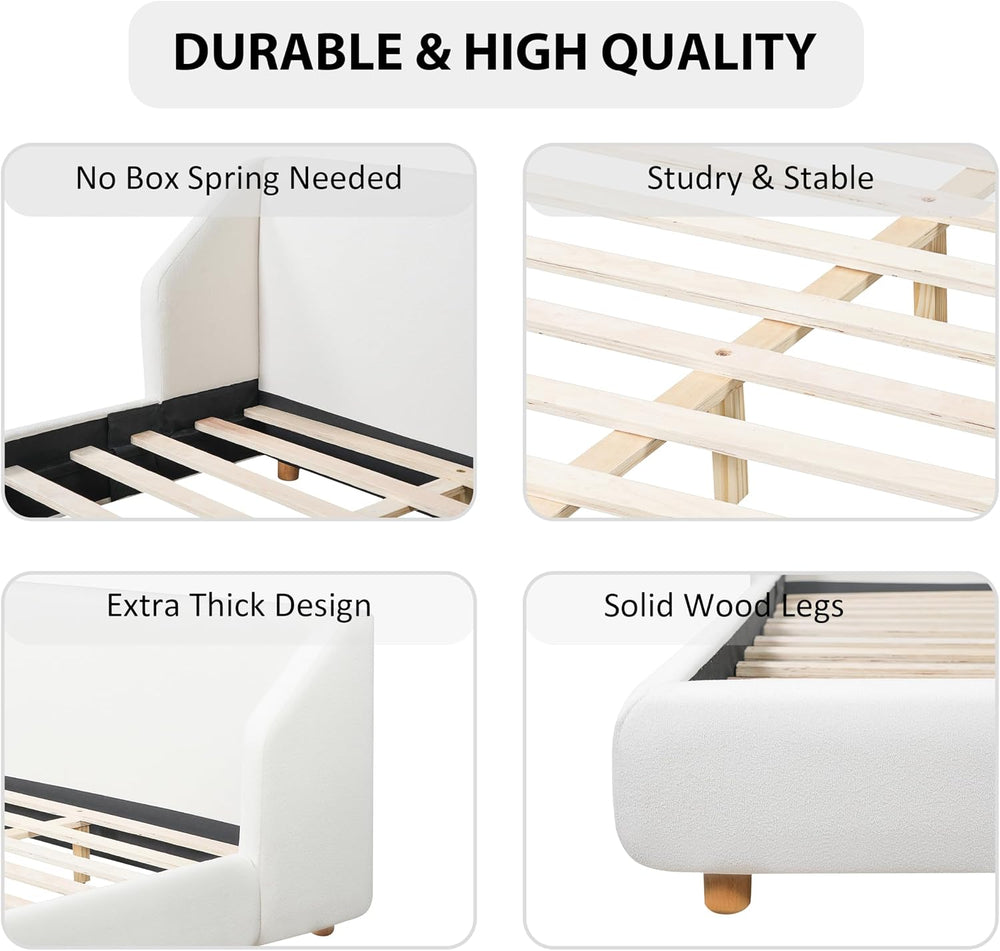 Christopher Knight Home Astry Boucle Upholstered Queen Size Bed Frame with Wi...