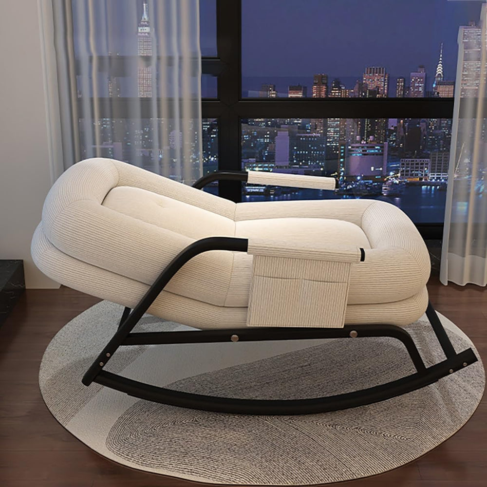Oversized Rocking Chair with Cushion, Modern Accent Rocking Chair with Armres...