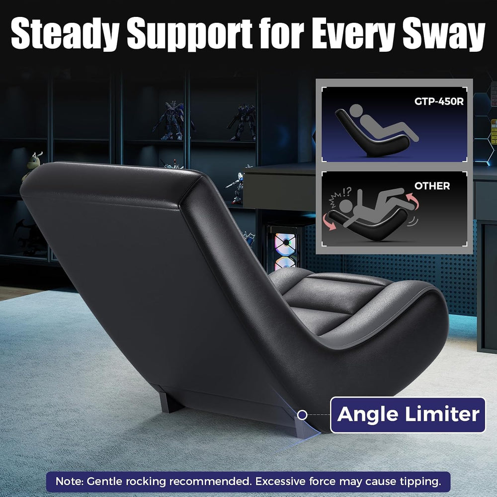 GTPLAYER Floor Rocking Gaming Chair – Floor Rolling Game Chairs with Angle Li...
