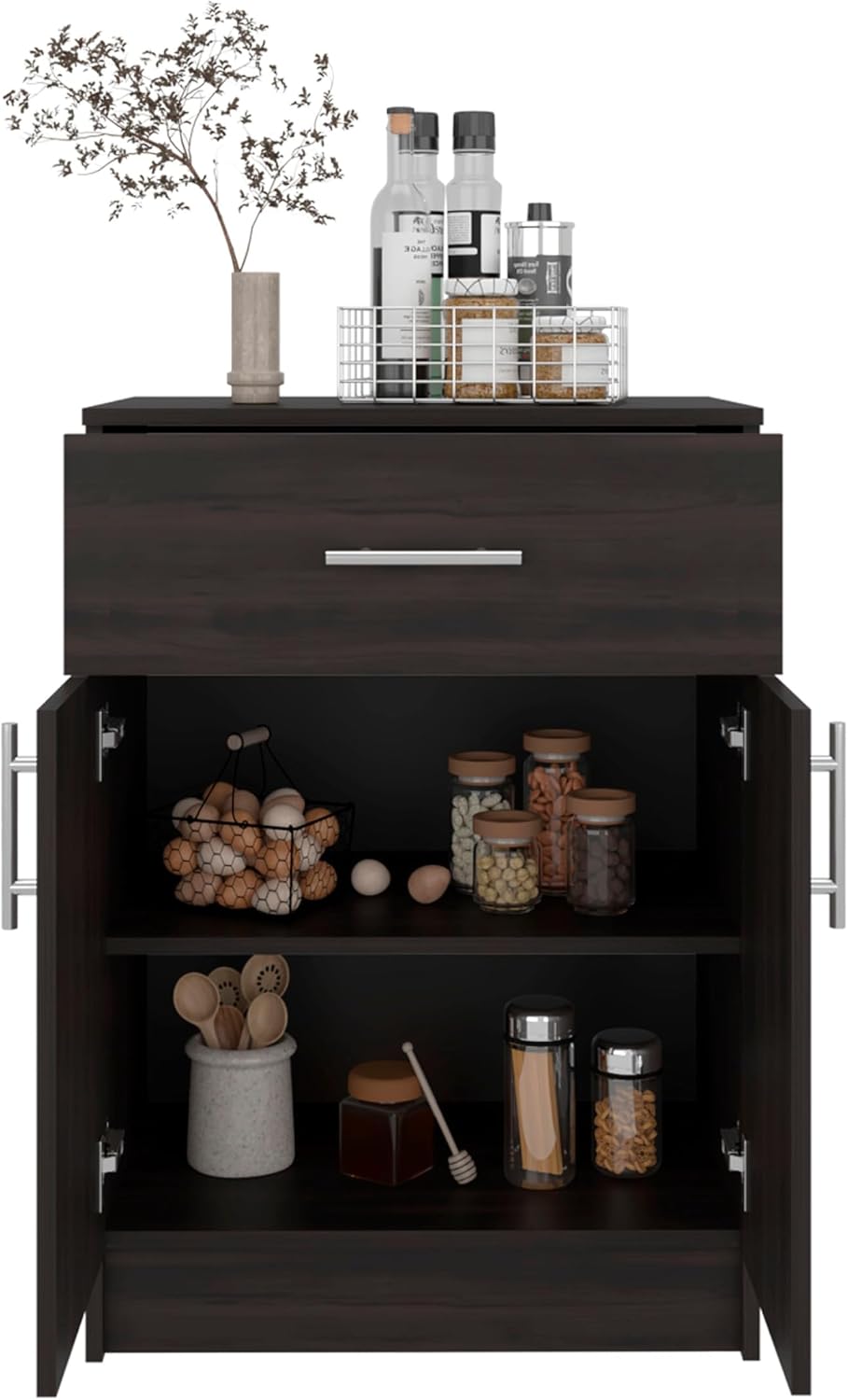 DEPOT E-SHOP 24" Barbados Pantry Cabinet 33" H with Top Drawer, Dou...
