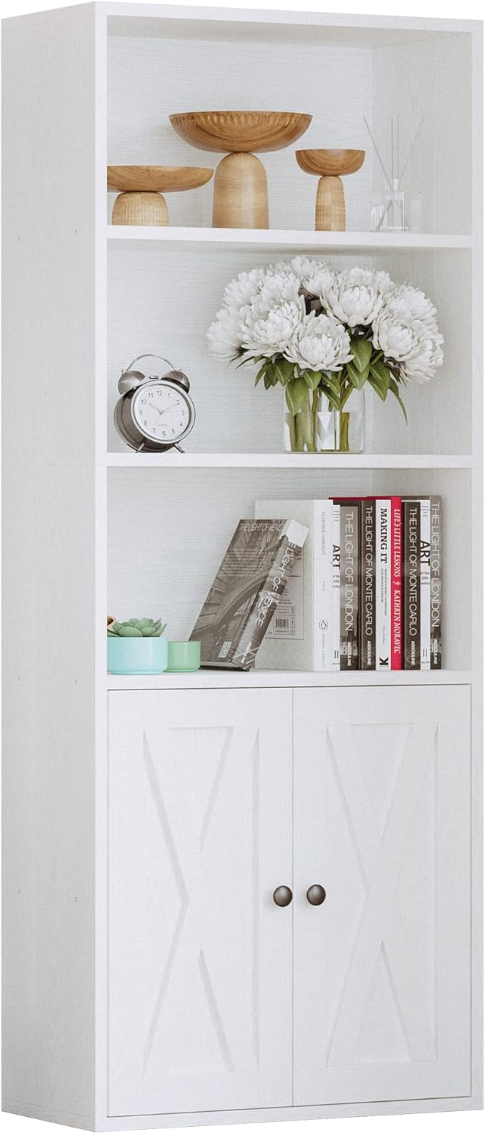IRONCK Industrial Bookshelves and Bookcases with Doors 11.8 in Depth Floor St...