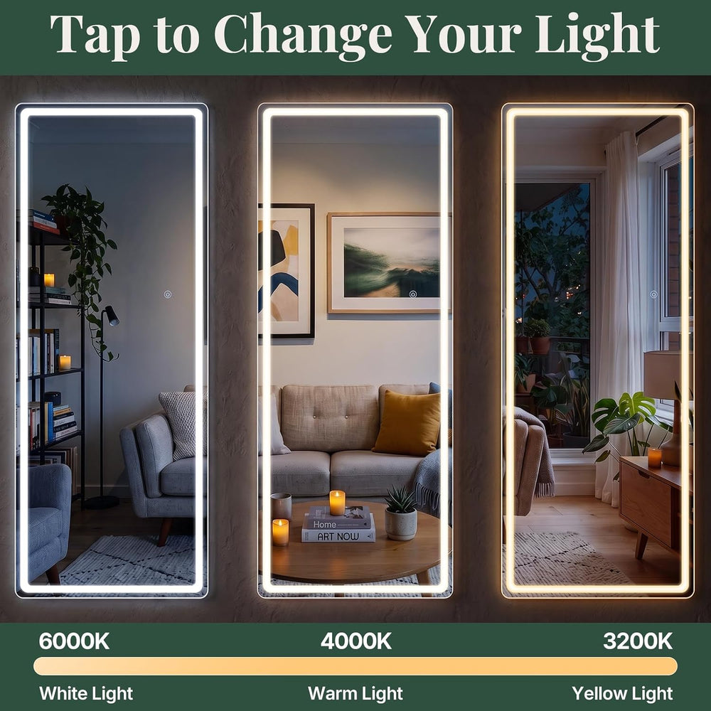 21"x64" Full Length Mirror with Lights, Standing Mirror