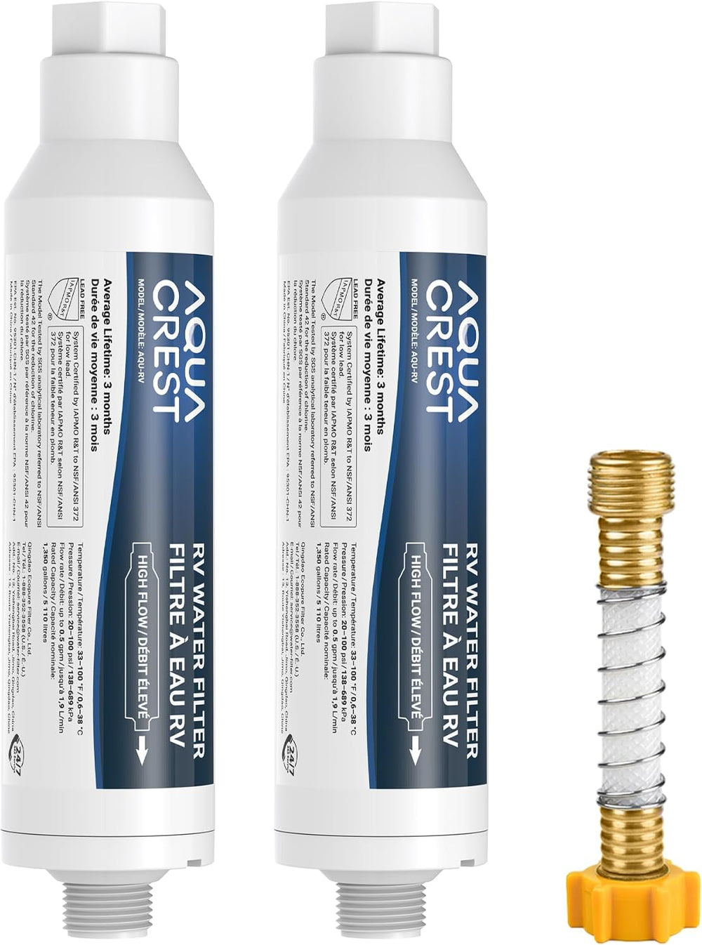 AQUA CREST RV Inline Water Filter, Garden Hose & Camper Water Filter