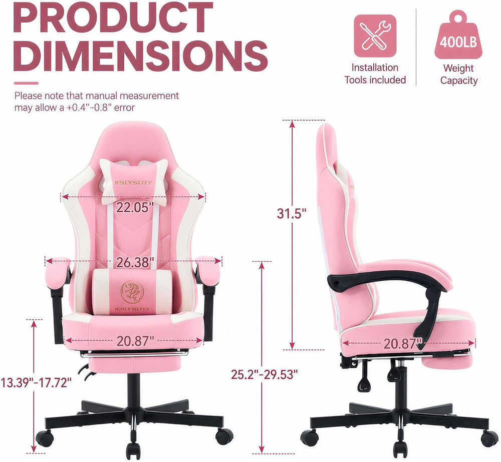 Mistpeople Gaming Chair, Ergonomic High Back Computer Chair with Footrest, Lu...