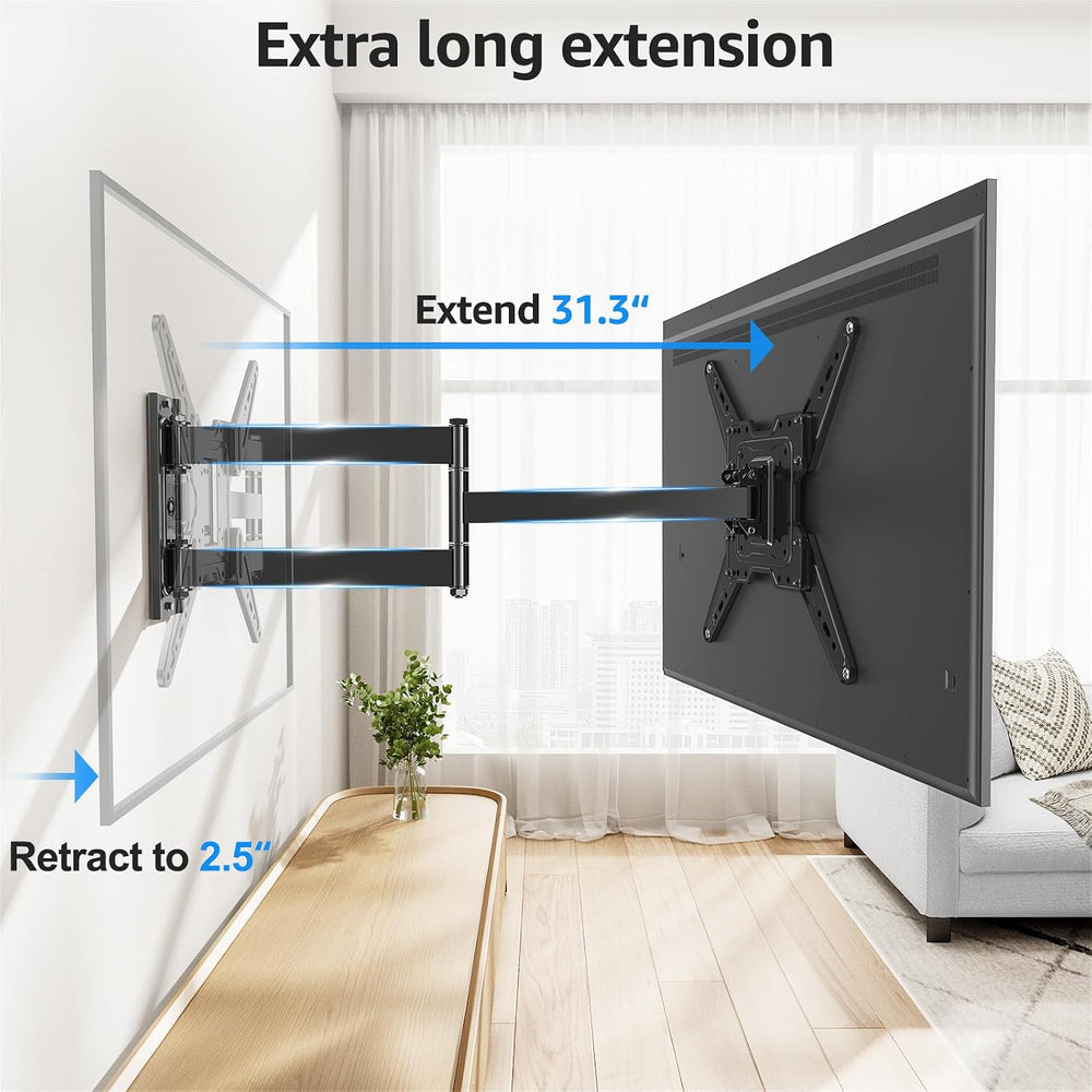 MOUNTUP Long Arm TV Wall Mount for Most 32-65 Inch TVs, Corner TV Mount Full ...
