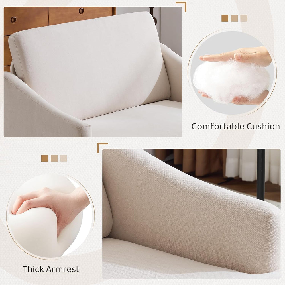 Bezseller 41'' Upholstered Oversized Accent Chairs Set of 2, Beige