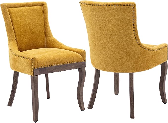 Modern Dining Chairs Set of 2, High Back Dining Chairs Side Chairs with Solid...