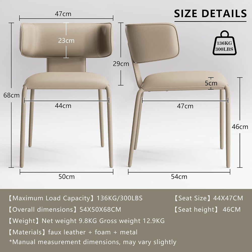 YOUNIKE Upholstered Dining Chair Single Premium Faux Leather Kitchen Dining R...