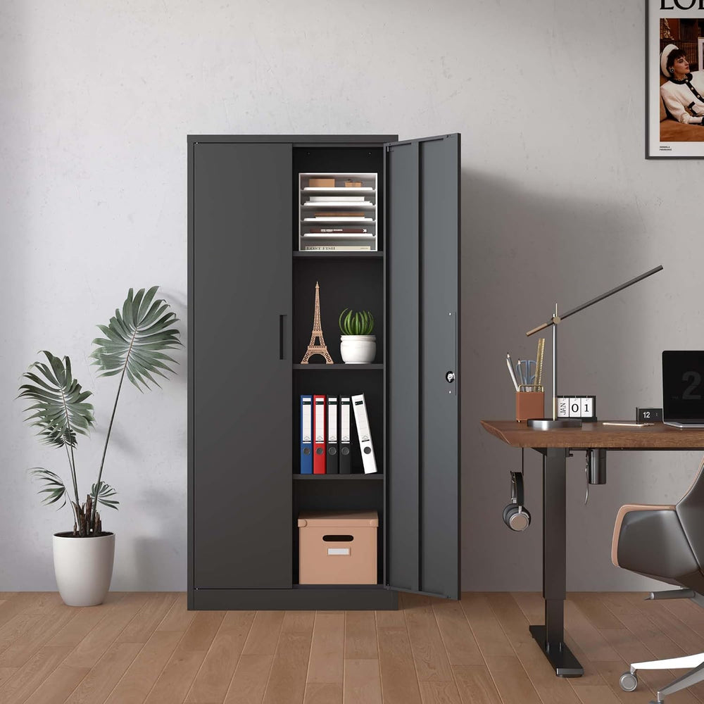 Lockable Cabinet Metal Storage Cabinet, 69" Locking Metal Storage Cabine...