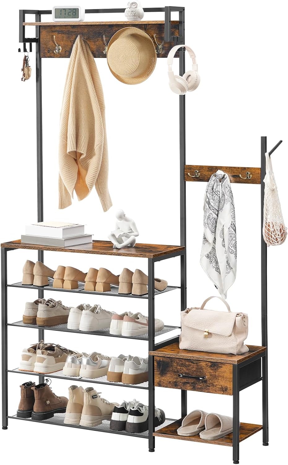 HOOBRO Hall Tree, Entryway Coat Rack Shoe Bench, Shoe and Coat Rack for Entry...