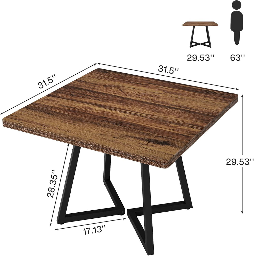 Tribesigns Square Commercial Dining Table Set of 6, 31.5" Heavy Duty Din...