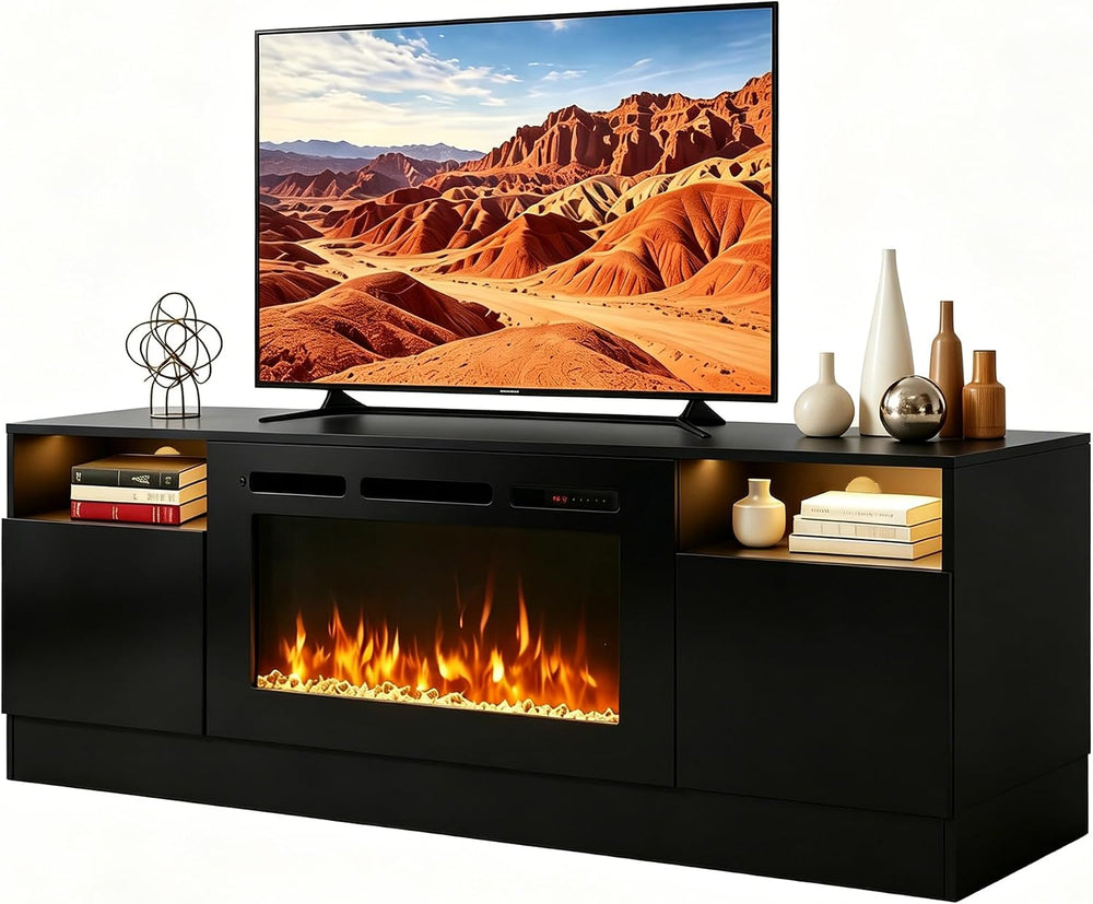 MXV Fireplace TV Stand with 36'' Electric Fireplace Up to 80" TV...