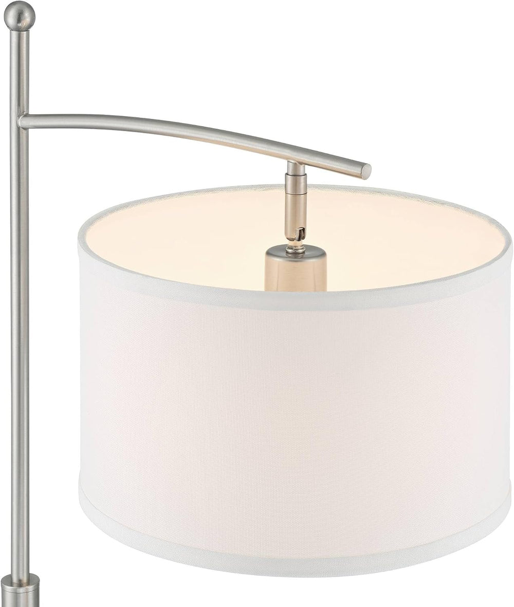 Possini Euro Design Burbank 64" Tall Brushed Nickel Downbridge Floor Lamp