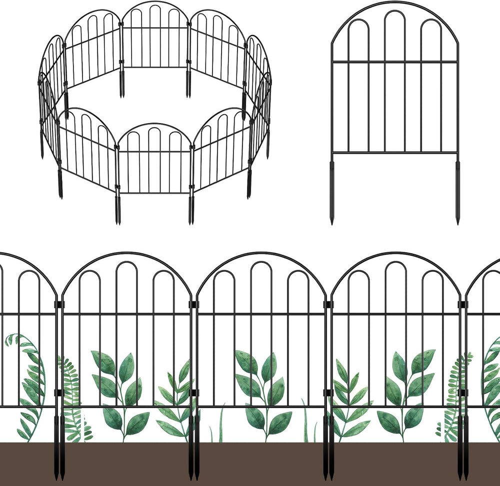 OUSHENG 25 Pack Decorative Garden Fence, Total 27ft(L) x 22in(H) Animal Barri...