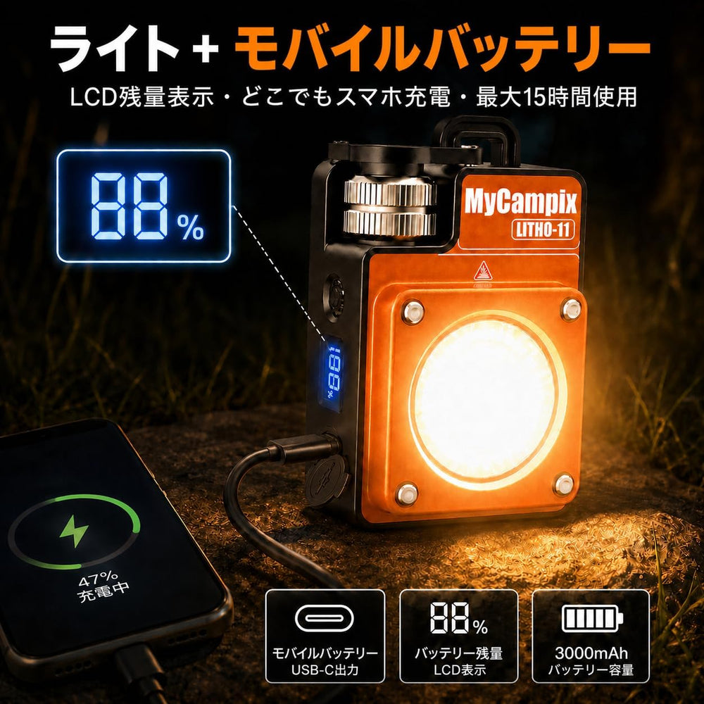 3500LM Portable Rechargeable LED Camping Lanterns, 2-Pack, Orange