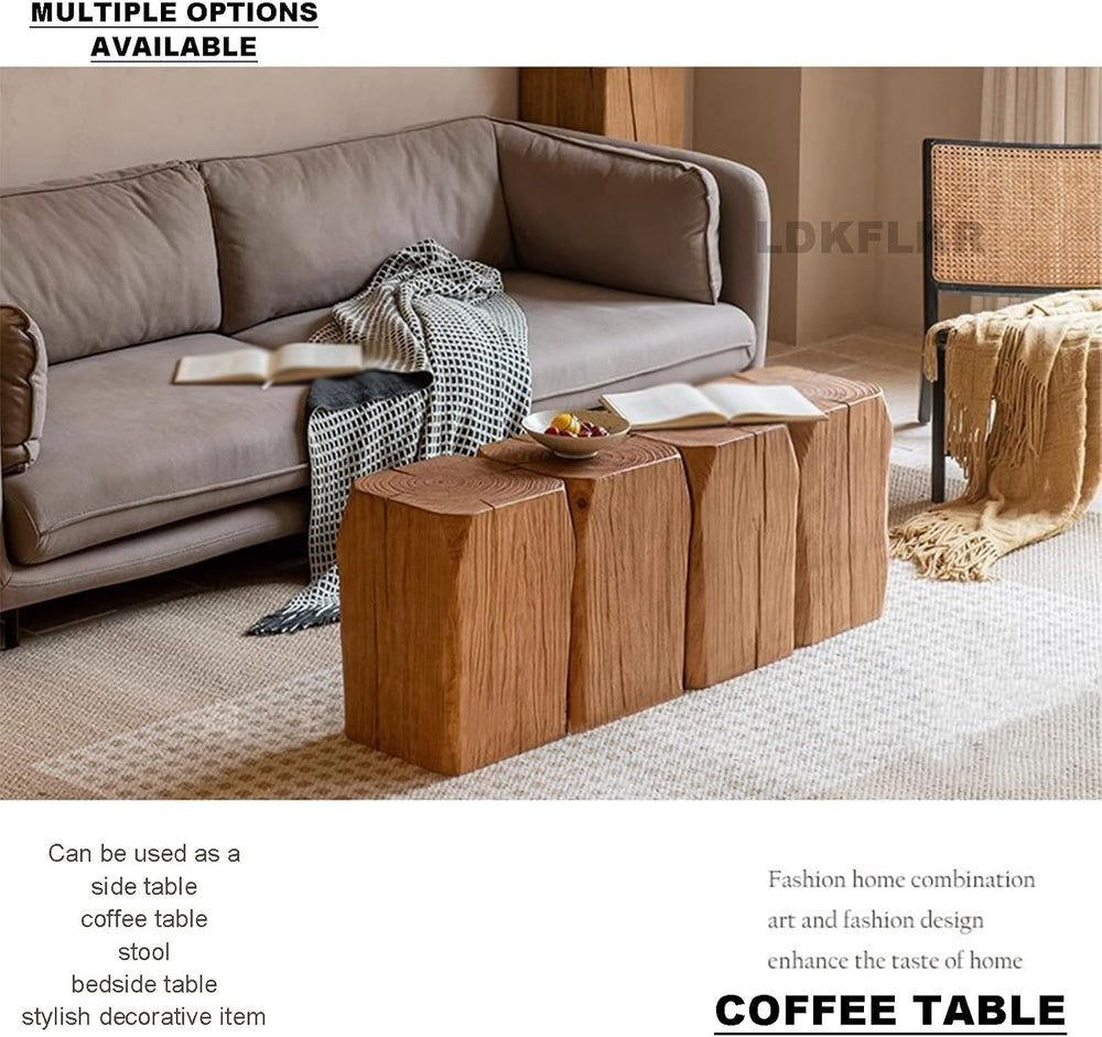 Solid Wood Small Side Table, Accent Table Freeform Natural Plant Stand Coffee...