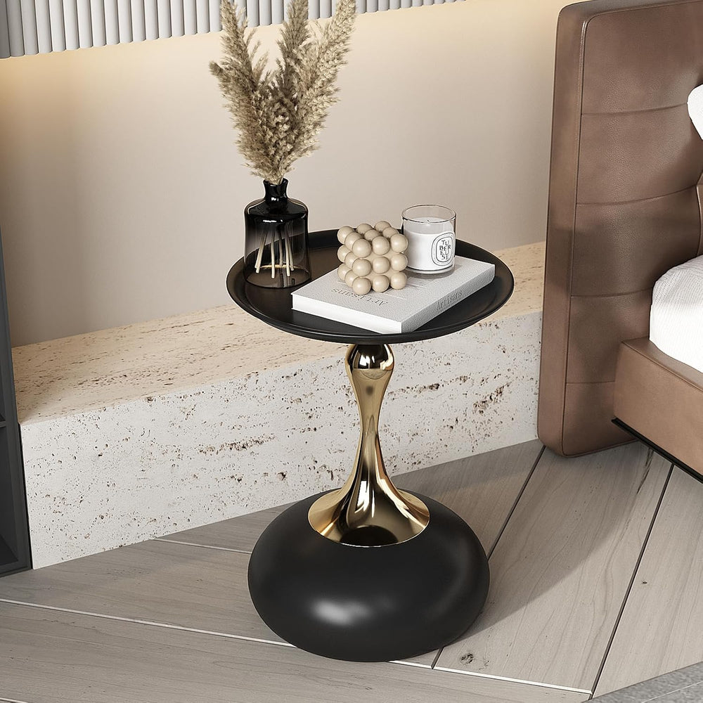 Modern Side Table with Weighted Base, Scratch-Resistant & Nano-Coated Fin...