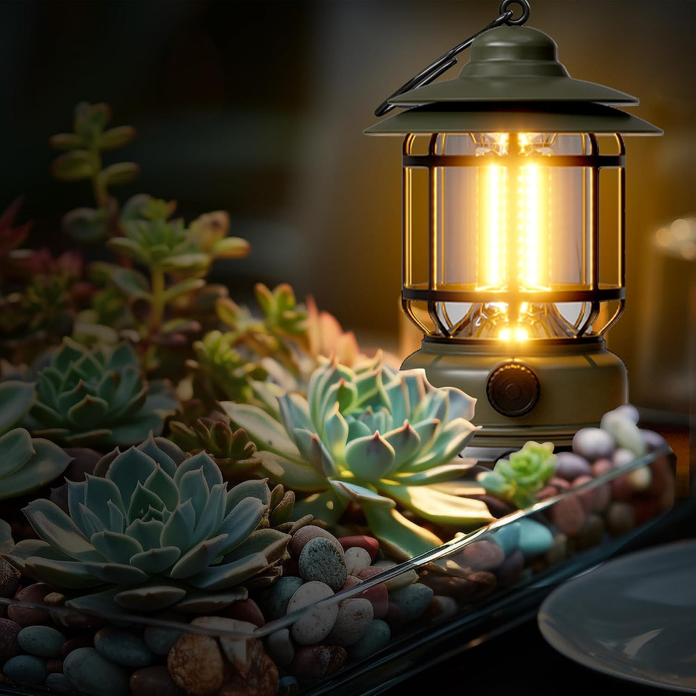 Camping Lanterns Battery Powered Rechargeable Lights,3 Pack Green