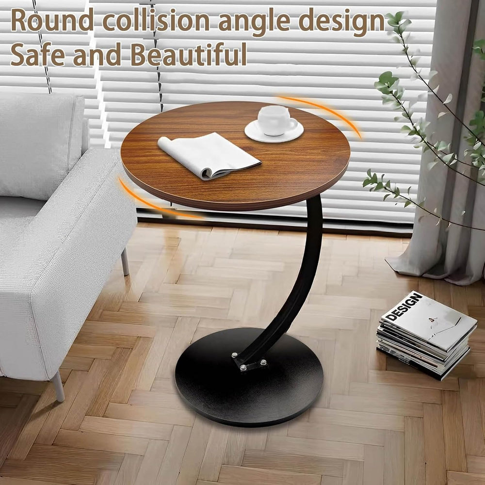 C Shaped End Table for Couchs, Couch Tables That Slide Under, Couch Side Tabl...