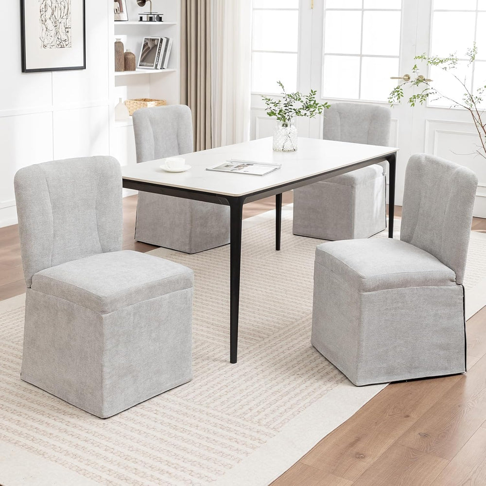 cinkehome Upholstered Dining Chairs Set of 4, Modern Kitchen Chairs with Padd...
