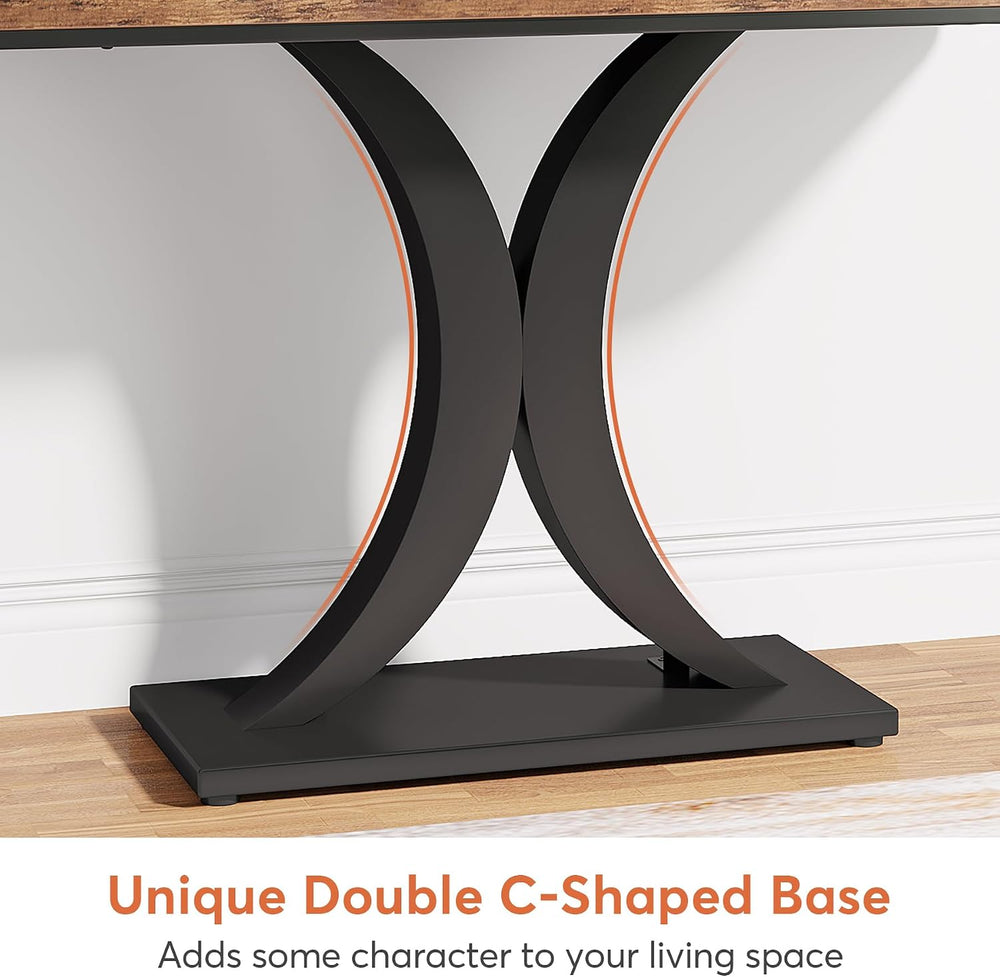 Tribesigns Industrial Console Table, 40 inch Narrow Entryway Foyer Table with...
