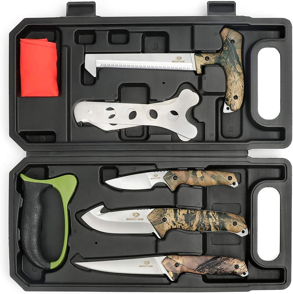 Mossy Oak Field Dressing Kit, Hunting Deer Knife Set with Carry Case
