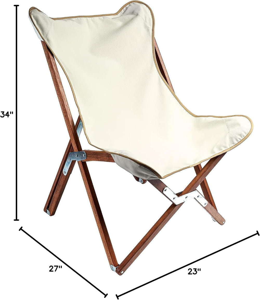 BYER OF MAINE Pangean Butterfly Chair, 34″H × 23″W × 27″D in Natural