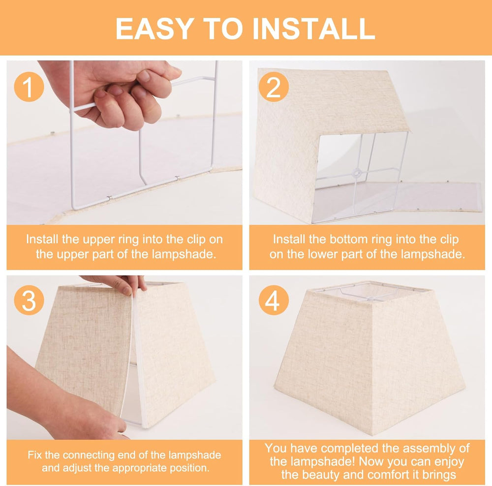 Lamp Shades Set of 2, 8''x8''Top, 13''x13''Bo...