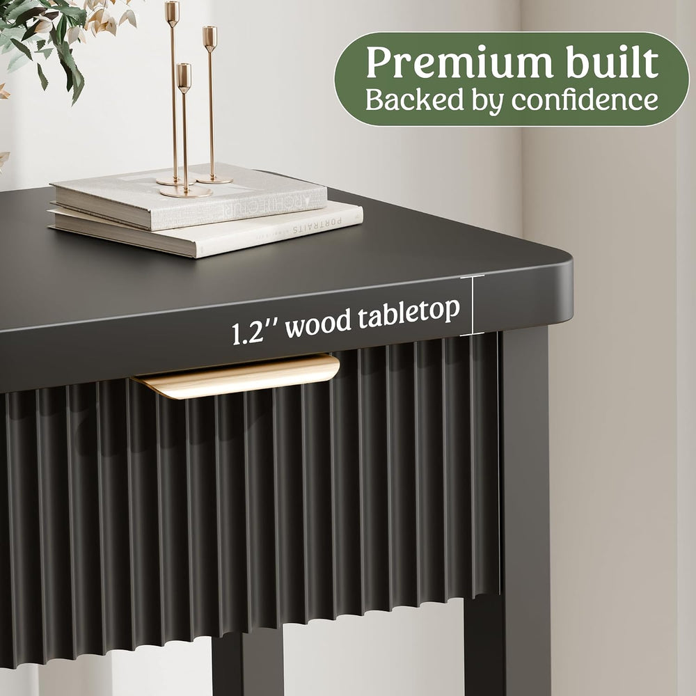 Lulive Fluted Console Table, 51 Inch Entryway Table with 3 Drawers | Scandi f...