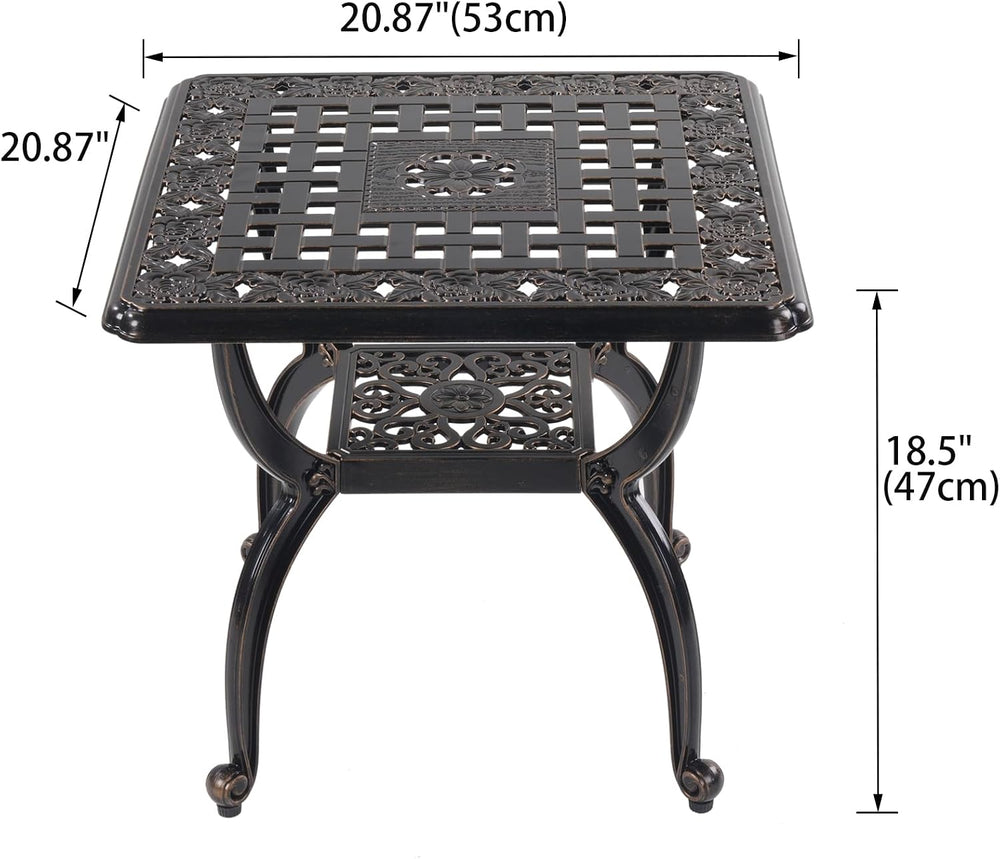 Cast Aluminum Outdoor Side Table,Small Patio Table,Outdoor Coffee Tables for ...