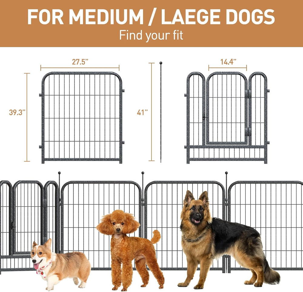 Metal Dog Playpen 40in H 32 Panels Heavy Duty Dog Fence