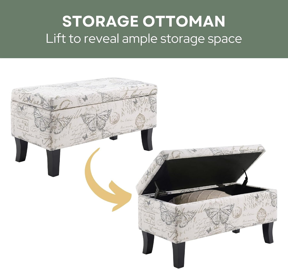 Convenience Concepts Designs4Comfort Winslow Storage Ottoman Bench 32" -...