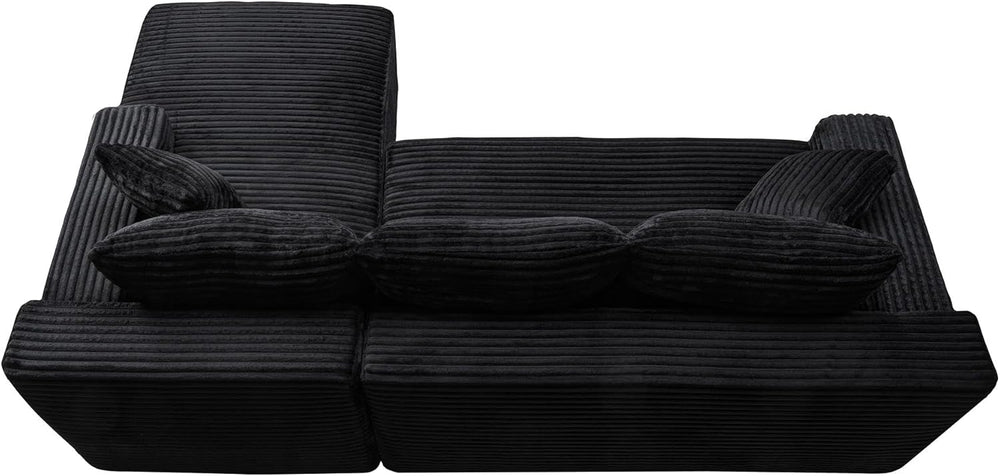 95" L-Shaped Cloud Sectional Couch, Right Facing Modular Compressed Bone...