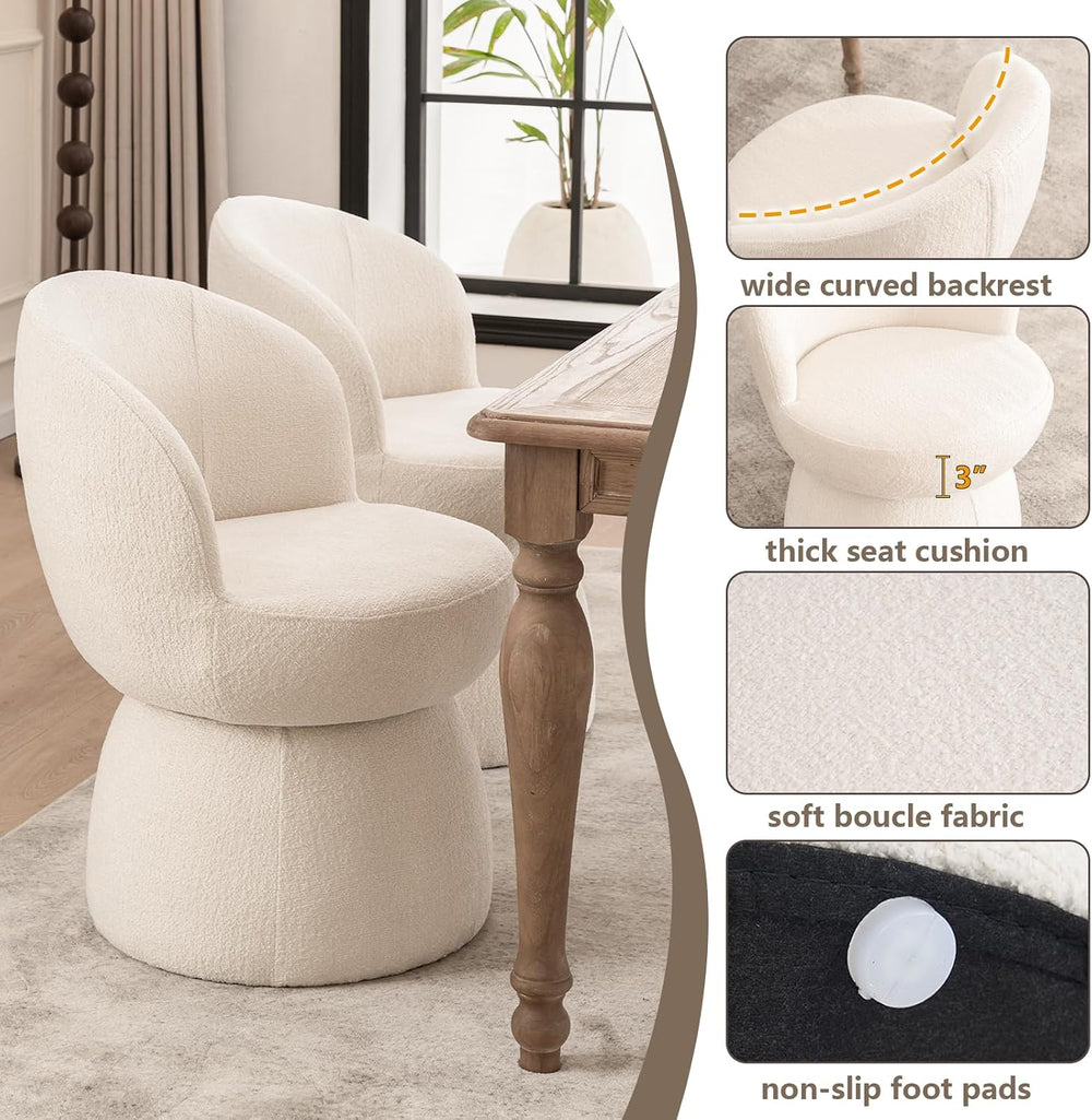 Kidol & Shellder Swivel Accent Chair Set of 4 Modern Comfy Swivel Barrel ...