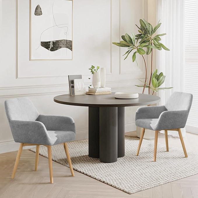 Mid Century Modern Dining Chairs Set of 6 & 4 & 2 Comfy Accent Chair ...