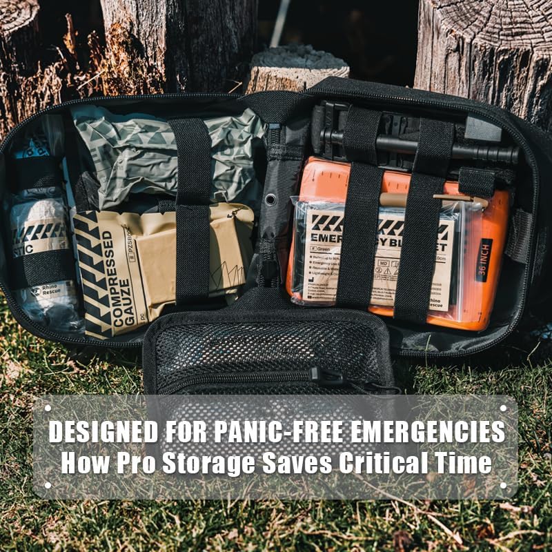 RHINO RESCUE IFAK Trauma Kit Standard with CAT Tourniquet Black