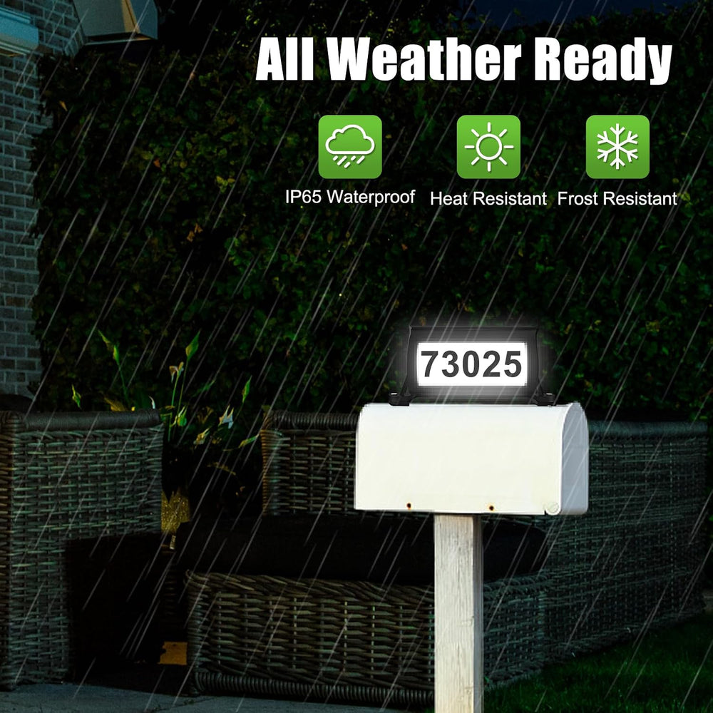Solar Address Sign, 3 Colors-in-1 Waterproof Mailbox Number Plaque for Outsid...
