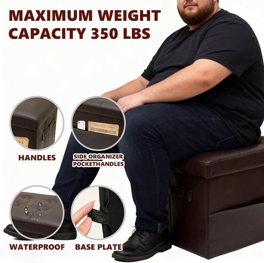 ALASDO Storage Ottoman Footrest Stool Small Ottoman with Storage Foldable Ott...