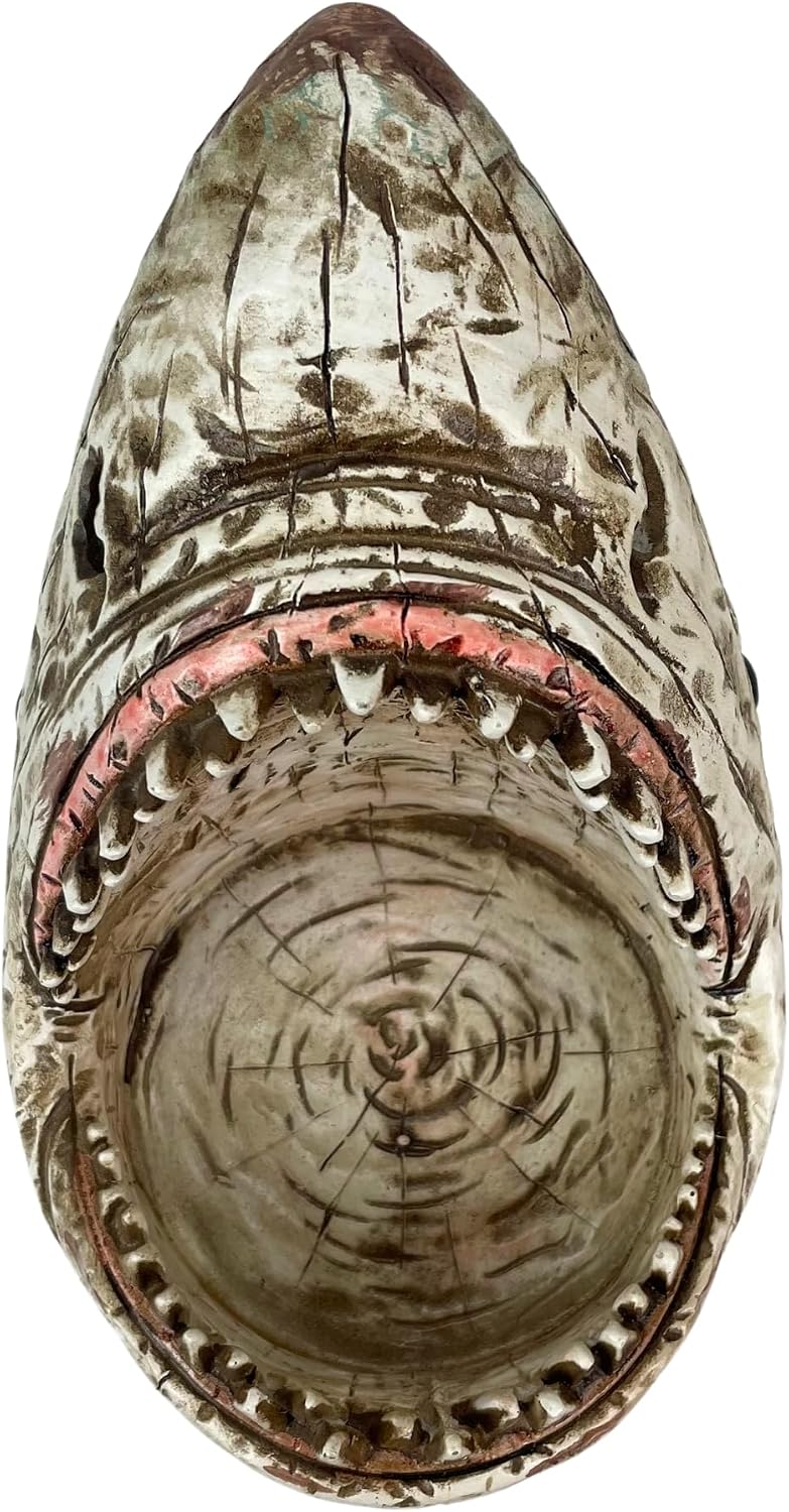 Things2Die4 Distressed Wood Finish Resin Shark Wine Bottle Holder – 7 Inches ...