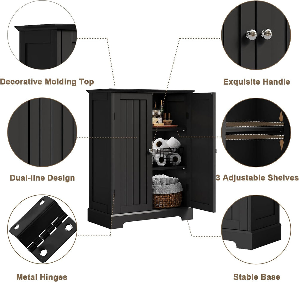 ChooChoo Bathroom Floor Cabinet with 2 Doors and Adjustable Shelves