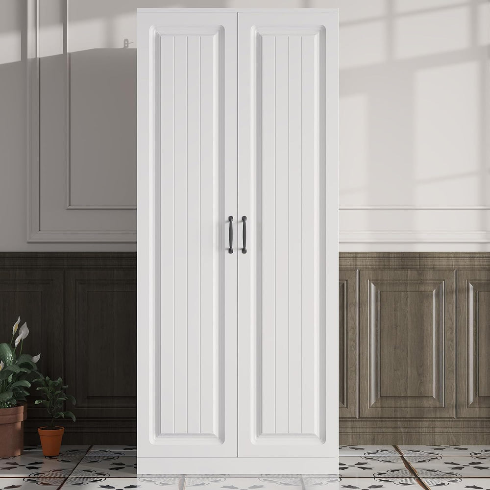 AIEGLE Kitchen Storage Cabinet with Doors & Rotatable Shelves, 72" T...