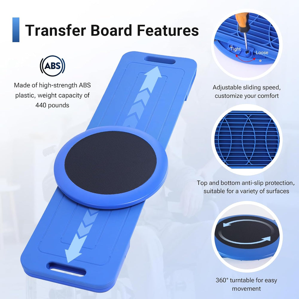 LOSCHEN Turntable Slide Transfer Board, Assist Device for Transferring, Slide...