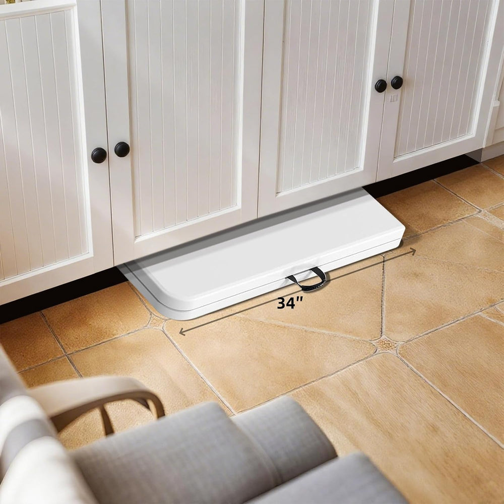 34" Square Folding Table Fold-in-Half Utility Dining Portable Table Heav...