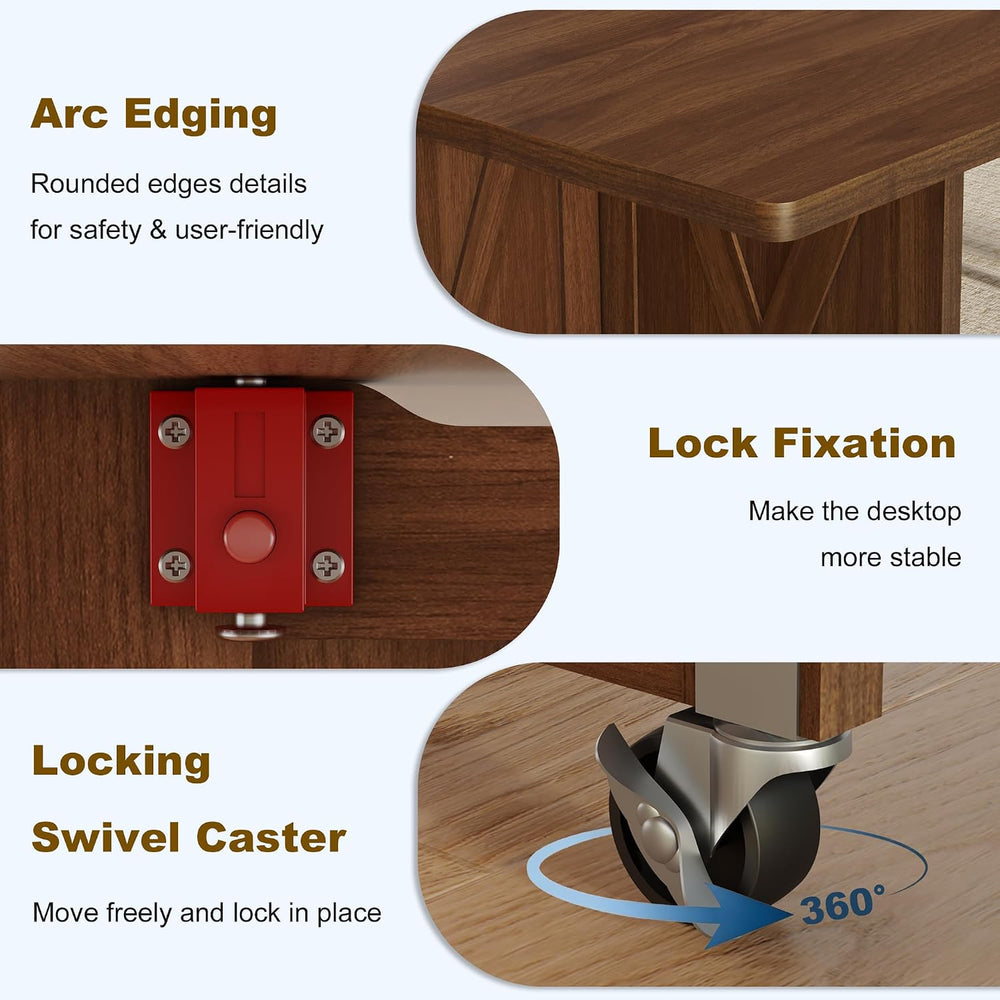 Folding Dining Table for 2-6, Designed for Small Spaces, Walnut | 52.7" ...