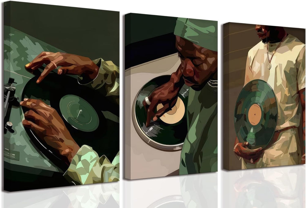 African American DJ Wall Art Black Men Canvas Posters Wall Decor Black Cultur...