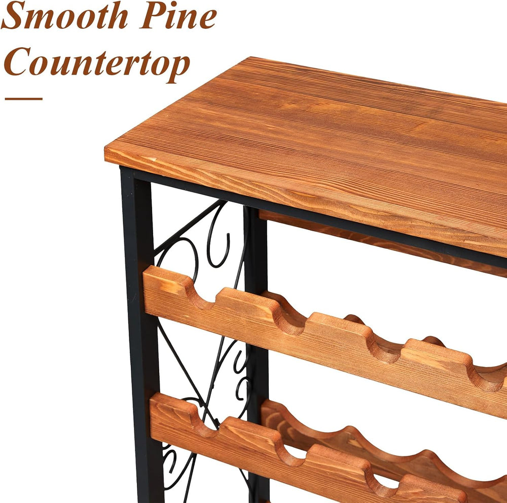Sonyabecca 48 Bottle Wine Rack Freestanding Floor with Wood Top,8-Tier Wine S...