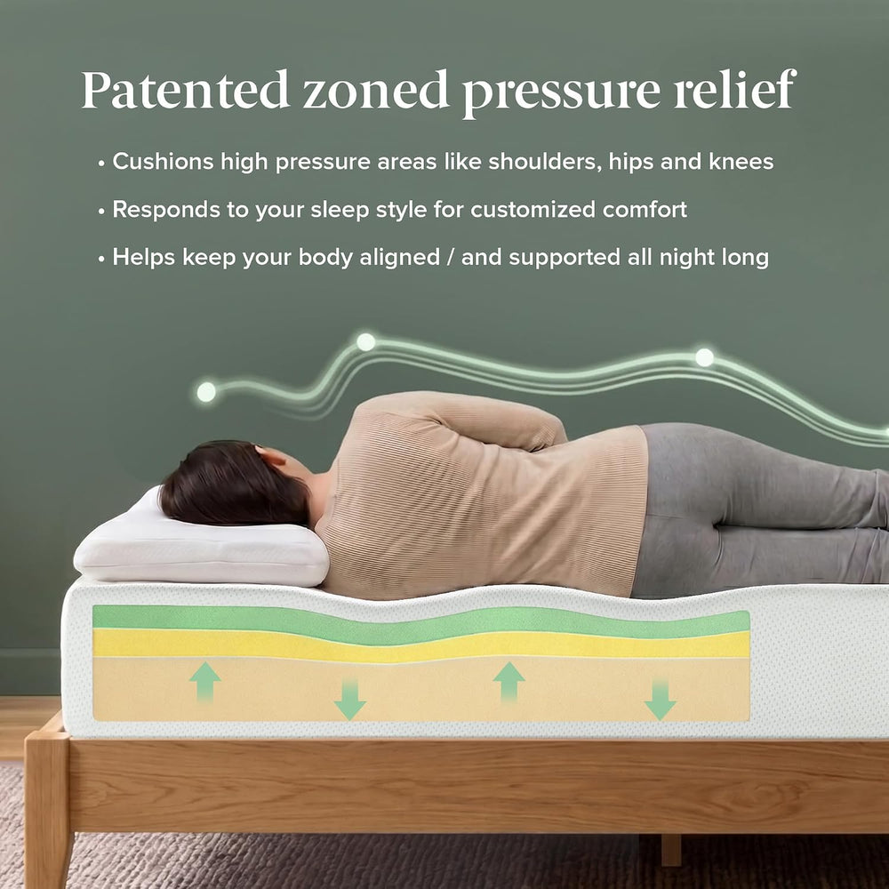 Zinus Memory Foam 12 Inch Green Tea Mattress, King, White
