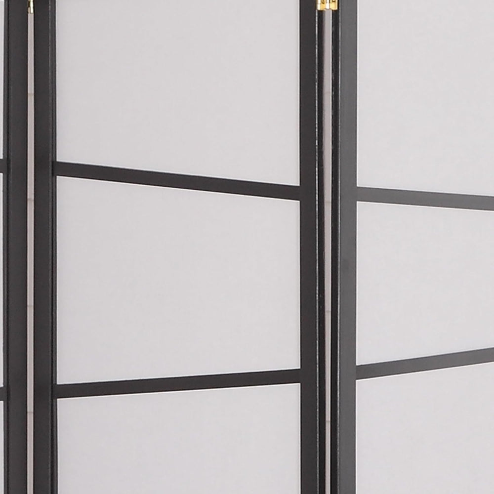Roundhill Furniture 3-Panel Screen Room Divider, Black